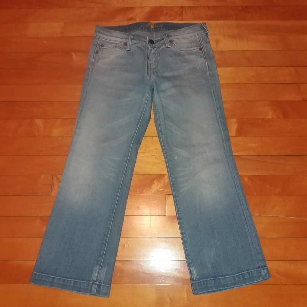 7 For All Mankind Stove Pipe Cropped Jeans